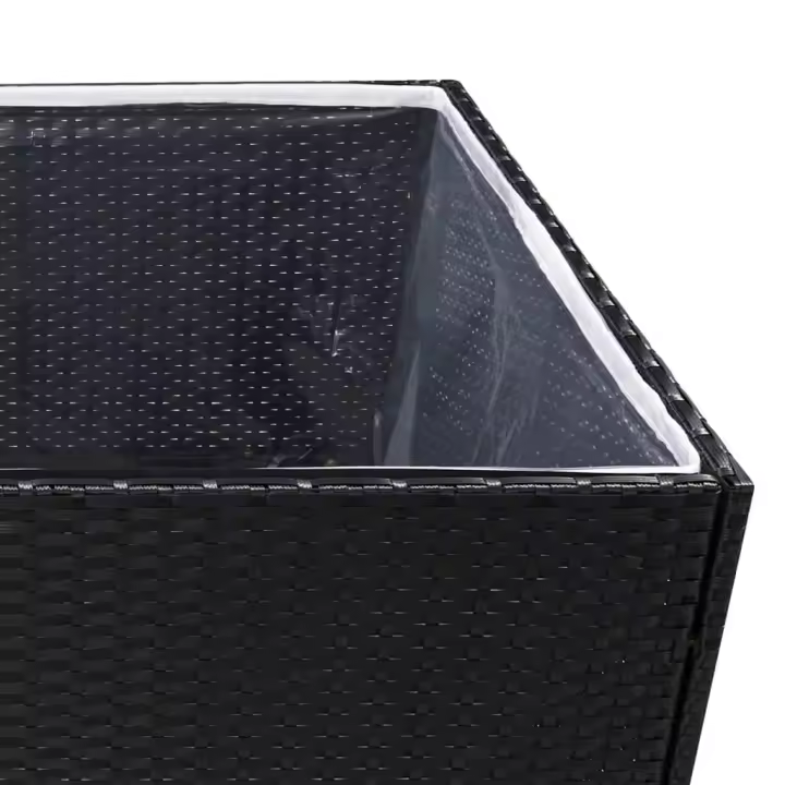 vidaXL Jardinera de ratán sintético negro 157x80x80 cm - 1