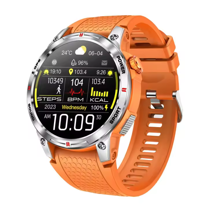 Reloj inteligente con Bluetooth, brújula, frecuencia cardíaca, oxígeno en sangre, multideporte, resistente al agua - 1