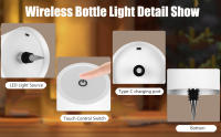 Lámpara de botella inalámbrica, lámpara LED portátil inalámbrica para botella con 3 modos de atenuación de luz, cabezal de luz recargable para botella de vino, lámpara de mesa táctil para dormitorio, regalos de cumpleaños y Navidad - details 3