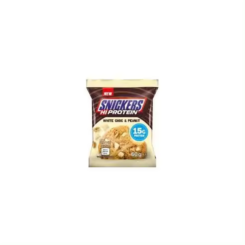 CAJA HI PROTEIN COOKIE (12X60GR) WHITE CHOC Y PEANUT - Snickers - 1