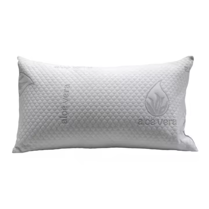 KROWN - Almohada de Copos de Viscoelástica con Aloe Vera, Fibra Hueca de Alta Recuperación, Tratamiento Antialérgico y Antiácaros, Gran Volumen, Todas las Medidas - 1