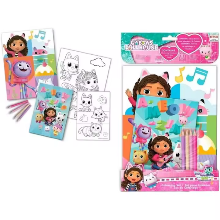 Gabbys DollHouse, Set de Colorear Con Lápices de Colores. Kiglam - 1