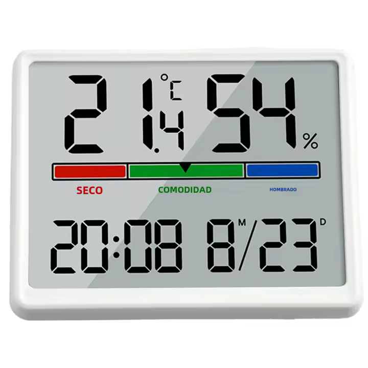 Reloj Electrónico De 3.5 Pulgadas Con Medidor De Temperatura Y Humedad Indor Sensor LCD Estación Climática Digital - 1