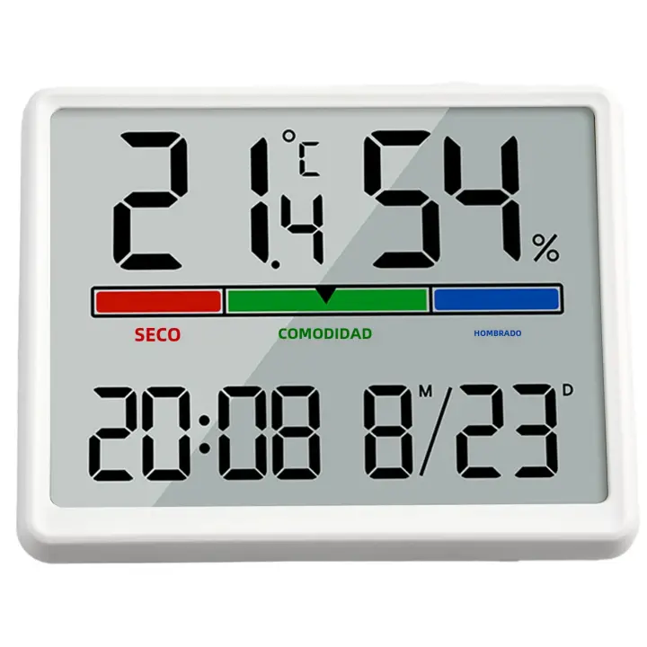 Reloj Electrónico De 3.5 Pulgadas Con Medidor De Temperatura Y Humedad Indor Sensor LCD Estación Climática Digital - 1