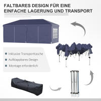 Outsunny Pabellón plegable 5.85X2.95 m, con Protección UV, Paredes laterales y Ventanas, Puerta con Cremallera, estructura de Maple Resistant, color Azul, ideal para Jardines y eventos. - details 3