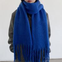 Bufanda De Pashmina Suave Para Invierno Para Mujeres Y Niñas Color Sólido Larga Con Borlas Gruesa Y Ternura Abrazadora Multifuncional Para Casual - details 7