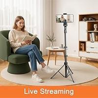 【OFERTA FINAL 2025】Aro de Luz Led 25cm con 2 Tripode, 1 Sobremesa y 1 de Pie, Anillo de Luz 12W con Mando Bluetooth para Control del Móvil, Ringlight con 3 pinzas para Movil,160cm Altura, Potencia y Colores Regulable, para Influencer de Tiktok - details 4