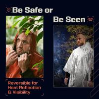 Poncho De Emergencia Desechable Impermeable Con Película De Aluminio Ropa De Lluvia Térmica Para Camping Herramientas De Sobrevivencia - details 3