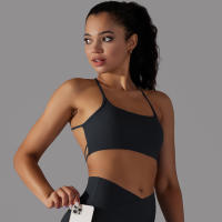 Top Deportivo Para Mujer Sexy Cruzado En Yoga Gimnasio Entrenamiento Correr Estirable Fitness Tank Top Transpirable Nylon - details 5
