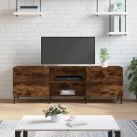 vidaXL Mueble de TV madera de ingeniería 150x30x50 cm en color Roble ahumado/Marrón roble/Roble artisan y más | almacenamiento funcional diseño moderno para baño dormitorio sala - details 0