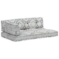 vidaXL Cojín para sofá de palés patchwork tela en color Gris claro/Multicolor/Gris y más | acolchados duraderos para sofás de jardín terraza exterior - details 0