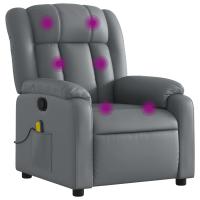 vidaXL Sillón reclinable de masaje cuero sintético Negro, Crema, Marrón Sillon Dormitorio Sillon Comodos Silla Relax Sillón Sofá - details 2