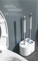 Juego De Cepillo De Inodoro De Silicona Con Dos Manos Kit De Limpieza De Baño Accesorio De Lavabo Montaje En Pared Sin Taladro Herramienta De Limpieza De Baño - details 7