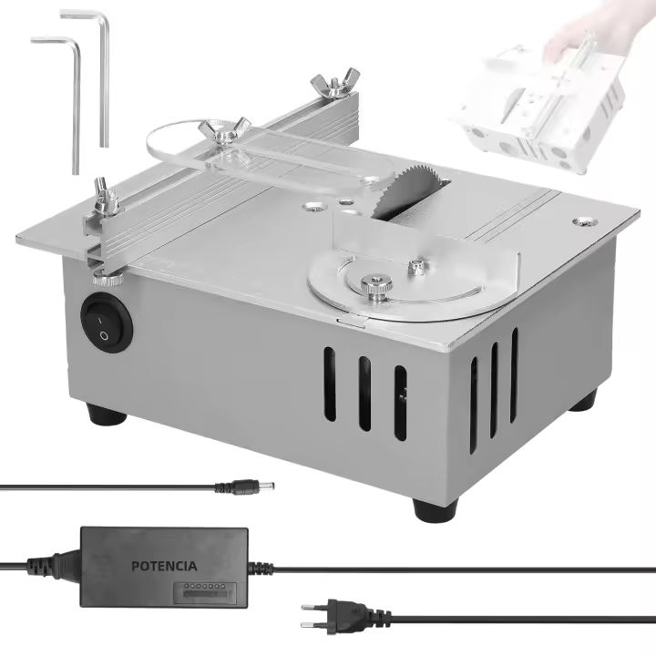Taladro De Mesa Eléctrico Multifuncional 96W Con 7 Velocidades Ajustables Para Trabajos De Carpintería Máquina De Corte DIY Para El Hogar - 1
