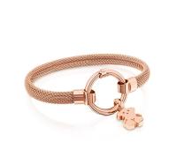 S925 sterling silver bear decorative ring & wire braided bracelet European and American fashion exquisite braided bracelet simple and versatile women's silver jewelry - details 5