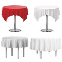 Mantel De Seda Redonda En Color Sólido Con Borde Hemizado Para Bodas Fiestas Restaurante Banquete Decoración De Mesa - details 9
