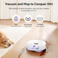 Aspiradora y trapeador robot Narwal Freo X Plus con vaciado de polvo incorporado, potente succión de 7800Pa, cepillo flotante sin enredos, control por Alexa/Google Assistant/APP, ideal para pelo de mascotas y suelos duros de madera - details 0