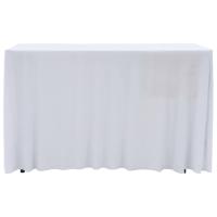 vidaXL Fundas elásticas para mesa 2 uds con falda 183x76x74 cm blanco - details 1