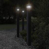 vidaXL Lámpara de suelo de exterior con sensor aluminio negro Dimensiones 50 cm, 80 cm, 110 cm - details 2