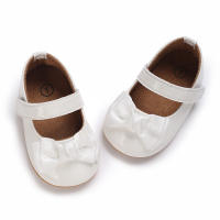 Zapatos De Princesa Para Bebé Niña Con Lazo PU Suave Suela Primera Caminata 0-18M Blanco Walker De Primer Paso Con Buitre Y Cierre De Correa - details 7