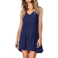 Vestido De Verano Para Mujer Estilo Casual Color Sólido Vestido Sin Mangas Cuello En V A-Line Largo Mini Polyester - details 10