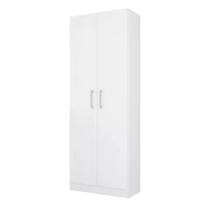 Buyqualia Armario hogar escobero Multiusos Dos Puertas en Color Blanco (Alto 170 cm/Ancho 61 cm/Fondo 32 cm) - 1