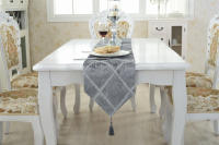 Modernos Caminos De Mesa Europeos Para Bodas Y Fiestas Bandera De Cama Decorativa Hecha De Poliéster Tela Tejida Geométrica - details 2