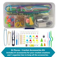 SusggO - 52 Piezas Kit Ganchillo Principiantes Crochet Amigurumi – Kit Ganchillo Accesorios en Caja Costurero - Juego Ganchillo Crochet DIY - Kit iniciacion Ganchillo - details 2