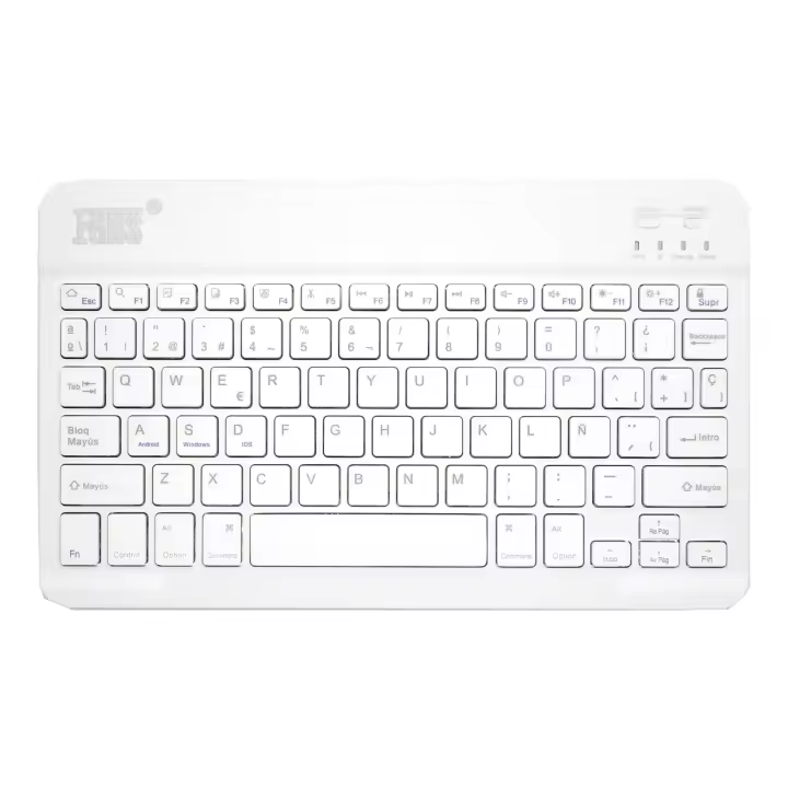 FGNS Teclado Español para iPad Tablet Bluetooth Teclado Inalámbrico Portátil para Ultra Delgado para Cualquier Sistemas Operativos iOS Android Windows,Compatible con Tablets Portátil Teléfonos Inteligentes(Negro Blanco) - 1
