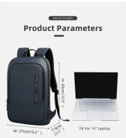 HK-mochila delgada para hombre, bolsa para ordenador portátil de 15,6 pulgadas, impermeable, minimalista, de negocios, con carga USB, informal, para viaje y trabajo - details 9