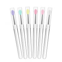 5pcs Sticks De Aplicador De Silicona Planas Borradores Reutilizables Para Labios Con Cubierta Para Prevenir La Polvo Herramientas De Aplicación De Polvo De Uñas - details 6