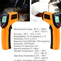 Medidor De Temperatura Infrarrojo Digital No Contacto Manómetro Láser Tester Para Industria Pantalla Digital Portátil - details 3