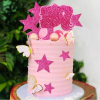 46pcs Topcake Rosa Fuerte Para Niñas Con Mariposas Y Estrellas Decoración Para Cumpleaños Fiesta De Colores Rosa Y Oro - details 6