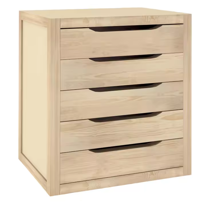 Cajonera Natura de madera de 5 cajones 45,8x39x30 cm - 1