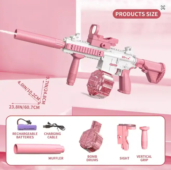 Pistola de agua eléctrica para adultos y niños, juguete de alta presión, Rifle completo automático M416, Juegos de Verano, Playa y piscina - 1