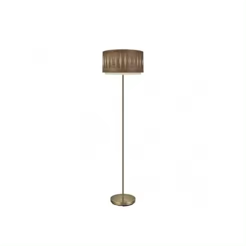 FABRILAMP Lámpara de Pie Alexandra Cuero/madera Oscura 162x40x40 Cm - Elegante Diseño - 1