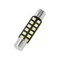 10PCS Lámparas LED Para Coche 28MM 31MM 6612F 6614F Luz De Espejo Vánvaria Festoon Ambar Y Blanco 12 SMD No Polaridad - details 1