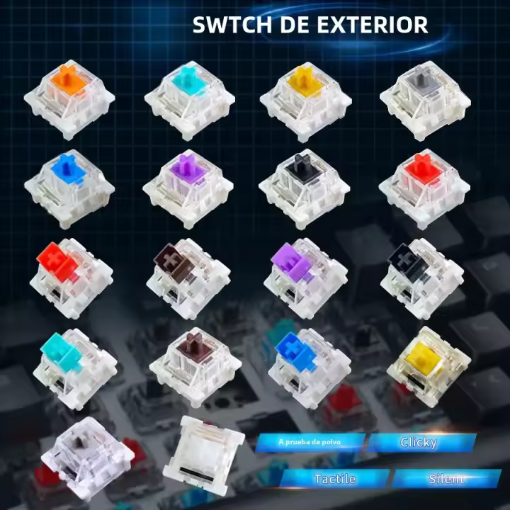 Interruptores Lineales Táctiles Silenciosos Outemu Para Teclado 3Pin Anti Polvo Para Teclados Mécanicos MX Juegos DIY - 1