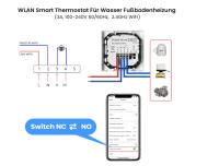 Termostato de calefacción por suelo radiante con WiFi inteligente AVATTO, sistema 55 estándar, superficie de cristal, para control de temperatura ambiente y actuador, compatible con Alexa/Google Home/Smart Life, WiFi de 2,4 GHz, 240 V, - details 4