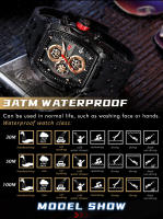 Reloj De Pulsera Deportivo Militar MINI FOCUS Para Hombre Con Cronógrafo Y Manos Luminosas Correa De Silicona Resistente Al Agua Color Azul Moda Casual - details 14