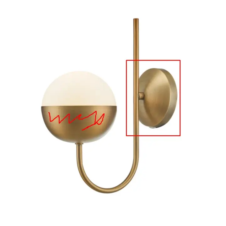 Ledkia Lámpara de Pared Metal y Cristal Satélite Dorado - 1