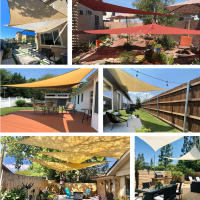 Vela de Sombra Impermeable Triangular Canopy de Protección al Sol Instalación Fácil en Jardín, Patio, Piscina Material de Oxford - details 9