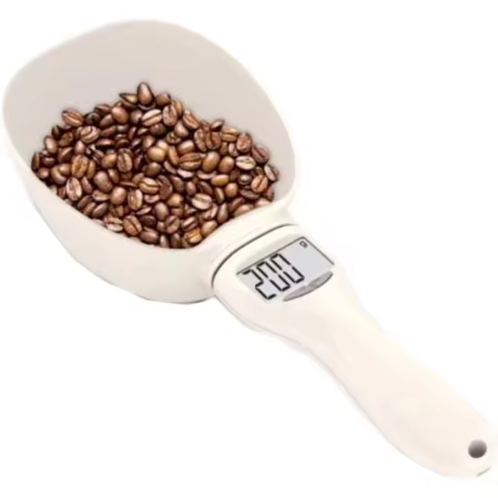Digital Básculas cuchara de medición alimentos para mascotas taza agua cuchara desmontable portátil cocina con pantalla LED alimentos para perro gato - 1