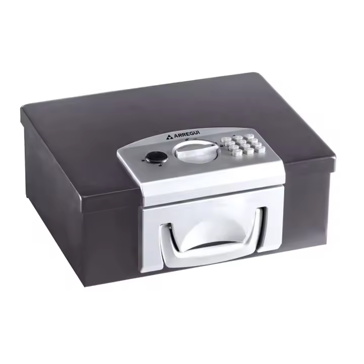 ARREGUI Bric C9547 Caja Caudales Maletín con Apertura Electronicá para Transportar Dinero y Documentos | Caja de Seguridad con asa portatil | Caja fuerte portatil para documentos | Color Negro - 1