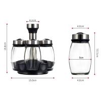 Juego De Botellas De Pimienta Y Especias Rotativas Organizador De Vidrio Para Cocina Soporte Para Azúcar Y Pimienta Estante De Almacenamiento De Cocina 1/7 Piezas - details 0