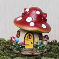 Decoración De Jardín Miniatura Casa De Hongo En Resina Para Exterior Decoración De Pared Con Estilo De Cuento De Hadas Florero Para El Hogar - details 0