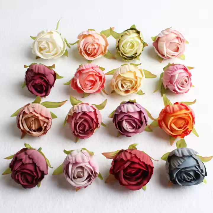 5/20Pcs Rosas De Seda Artificiales Para Arco De Jardín Exterior Arreglo Floral Para Boda Navidad Decoración De Hogar DIY Regalo De Festival - 1