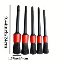 Set De 6 Brochas Para Lavar Coche Herramientas De Limpieza Detallada Para Rines Pantallas Ventiladores Y Más Accesorios De Coche - details 4