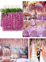 12pcs Guirnalda De Flores Artificiales De Wisteria Colgante Vinatera De Seda Para Decoración De Hogar Y Bodas Exterior - details 6