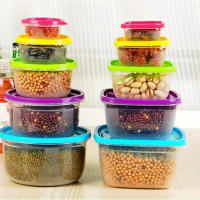 Cajas De Almuerzo Bento Portátiles Para Almacenamiento De Alimentos 5Pcs Organizador De Frutas Y Verduras Rectangular Material Plástico Para Uso Doméstico Y Exterior - details 0